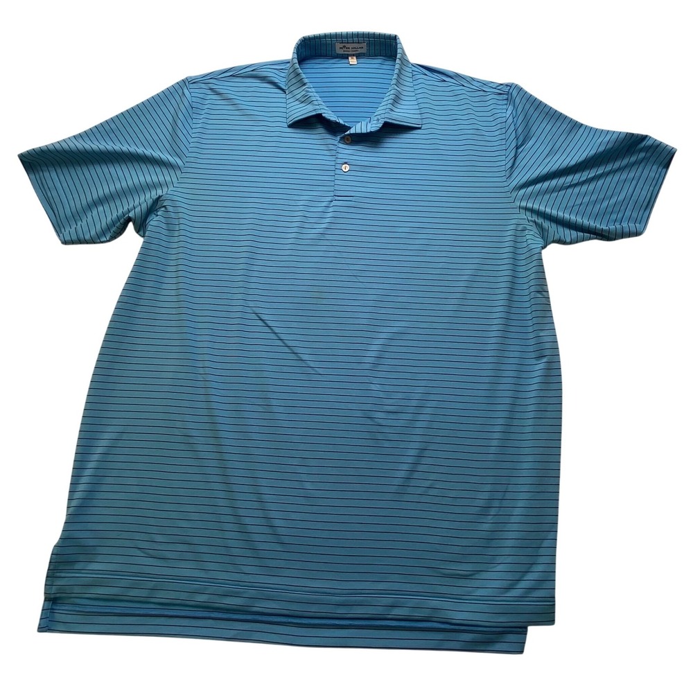 Peter Millar Summer Comfort Polo Shirt Mens XL Blue Striped MF21EK09S Golf